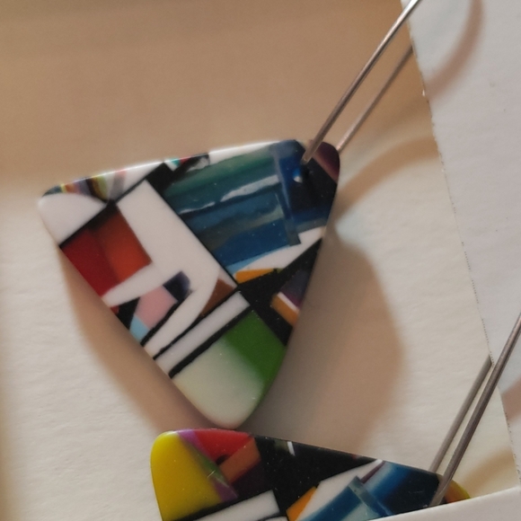 Hand made art earrings - Picture 2 of 5